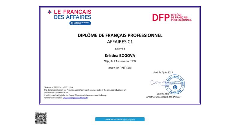 Certificat DFP, certificat DFP français en ligne