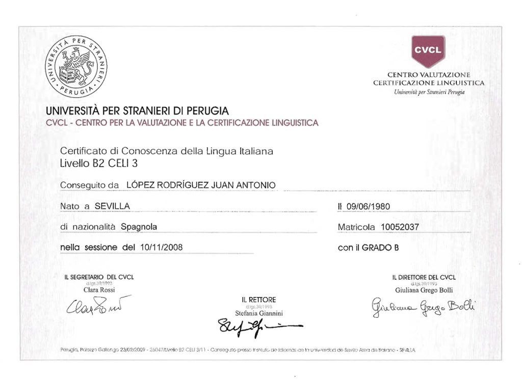 Ottenere il certificato CELI