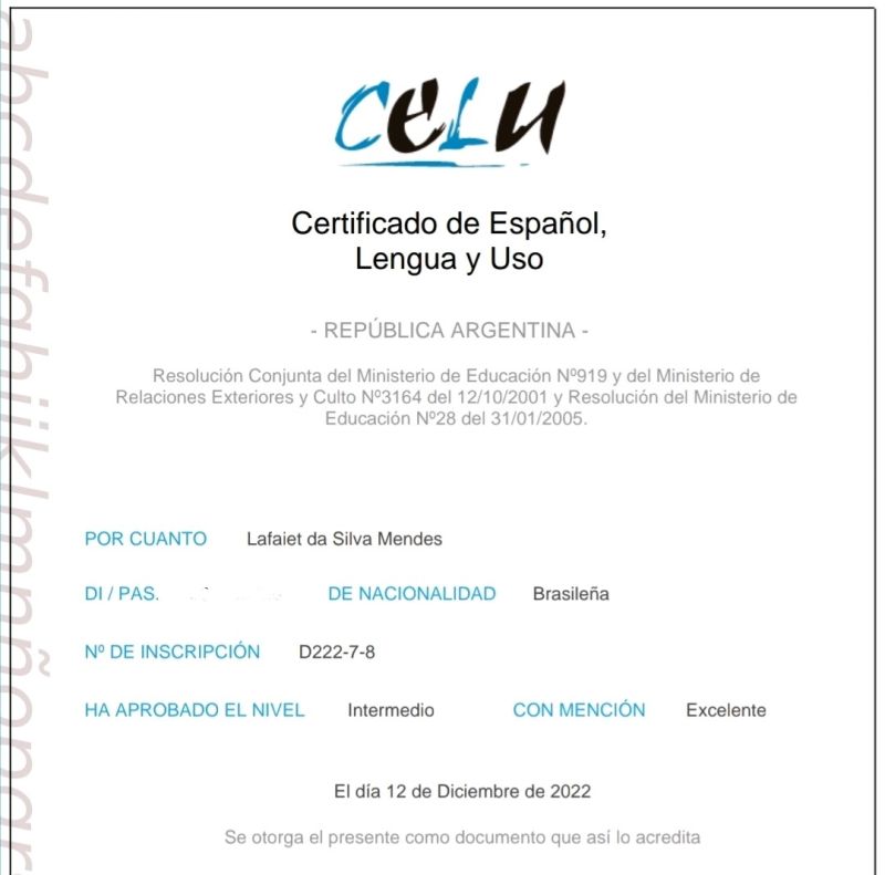 Comprar certificado CELU