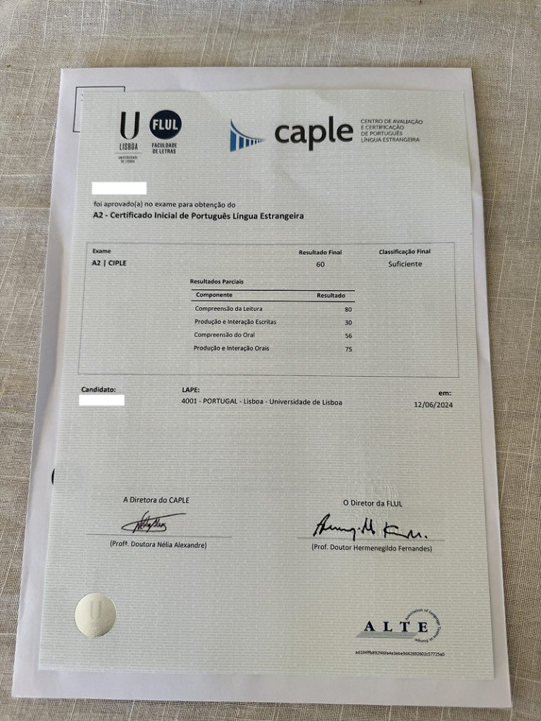 Comprar o certificado CAPLE em linha